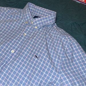 Vineyard Vines Blue/ Pink/ white Plaid Men's Large L Button Up Shirt
